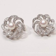 Pear Stud Earrings 925 Plata CZ Joyas para Mujeres